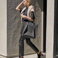 Frankie Merino Wool Tote in Charcoal