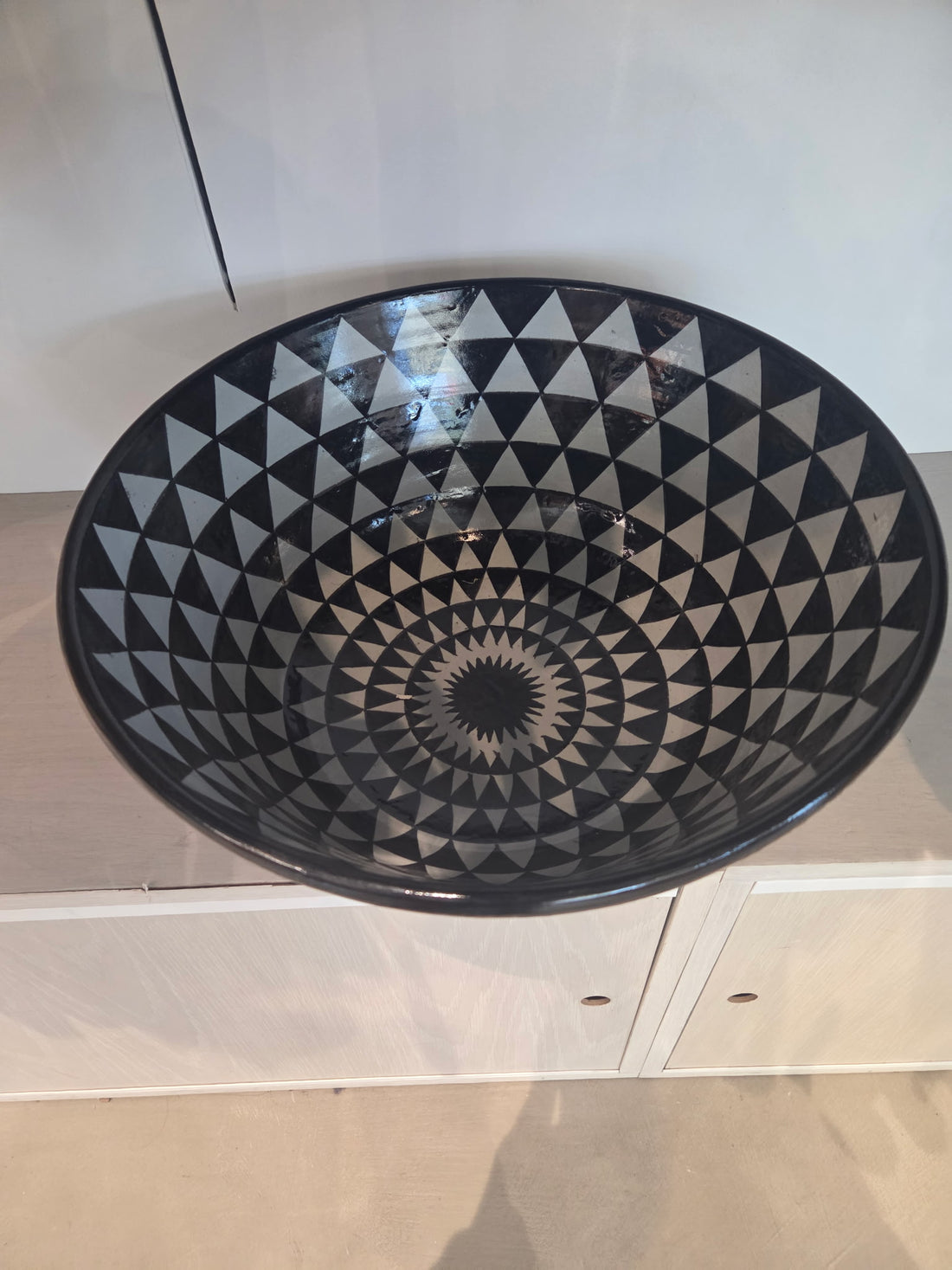 Black and white bowl