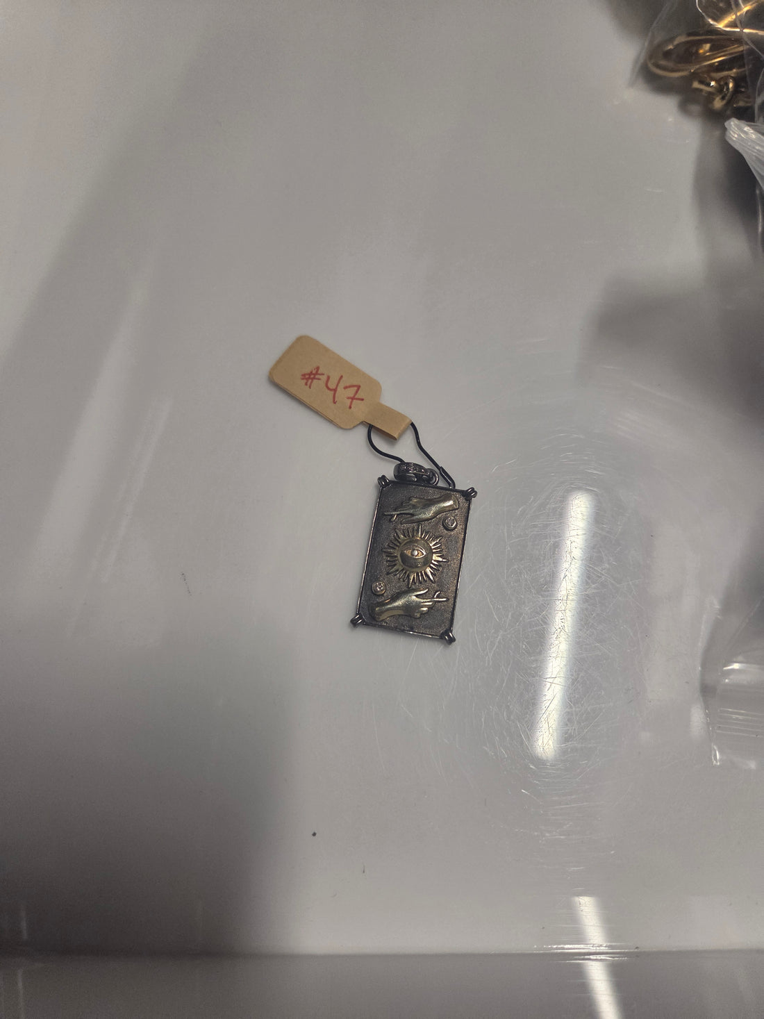 #47 TAROT CARD EYE / HANDS - STERLING