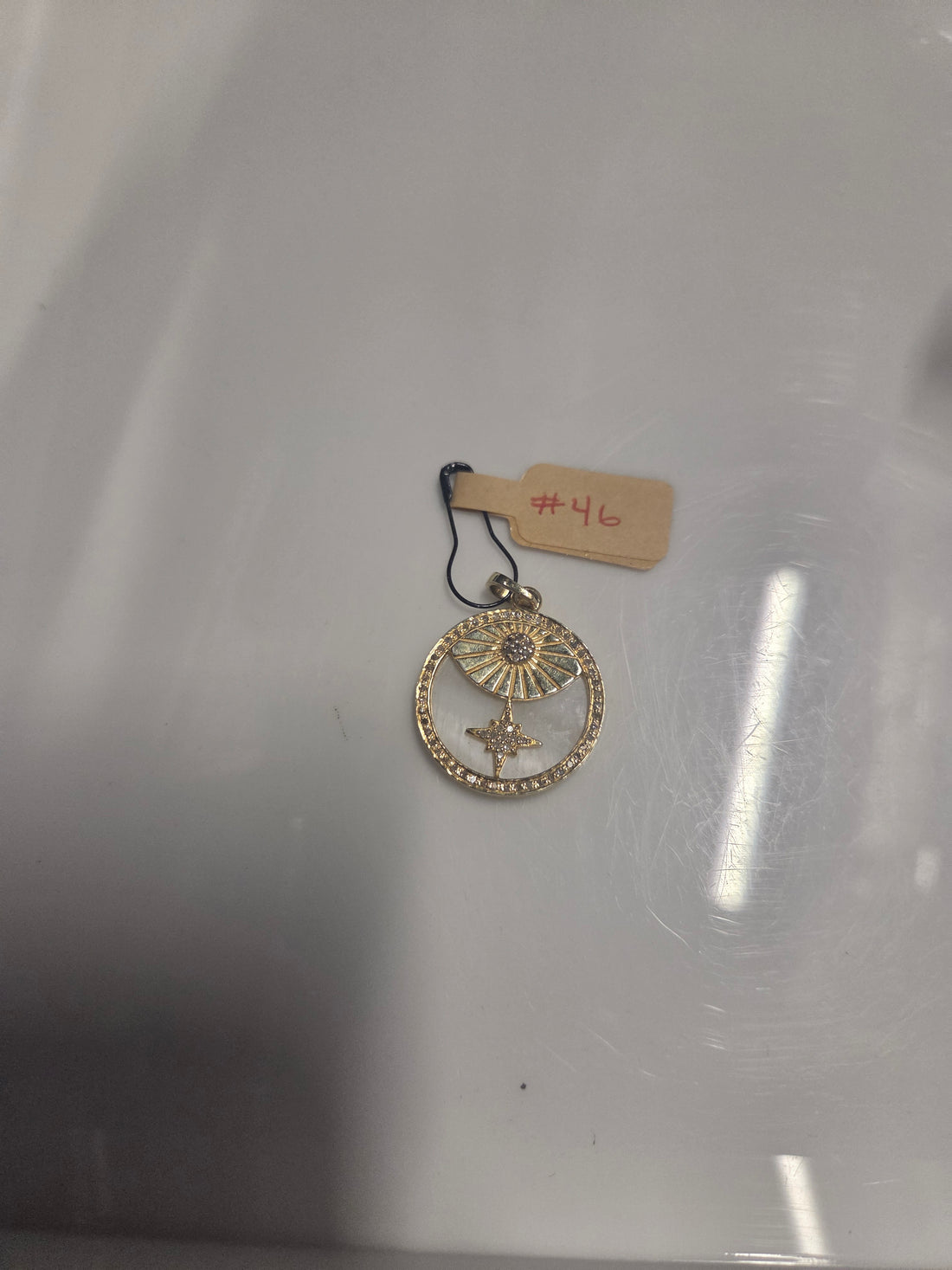 #46 M.O.P. NIGHT & DAY DISC - GOLD VERMEIL W DIAMONDS