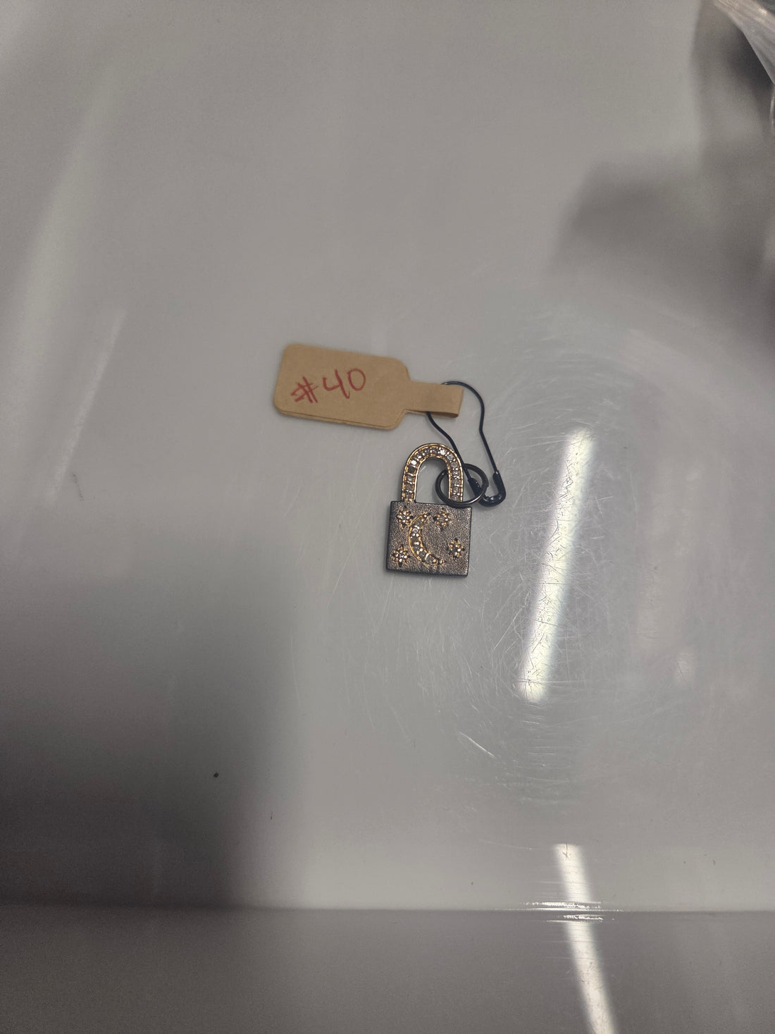 #40 CRESCENT PADLOCK MINI DIAMONDS