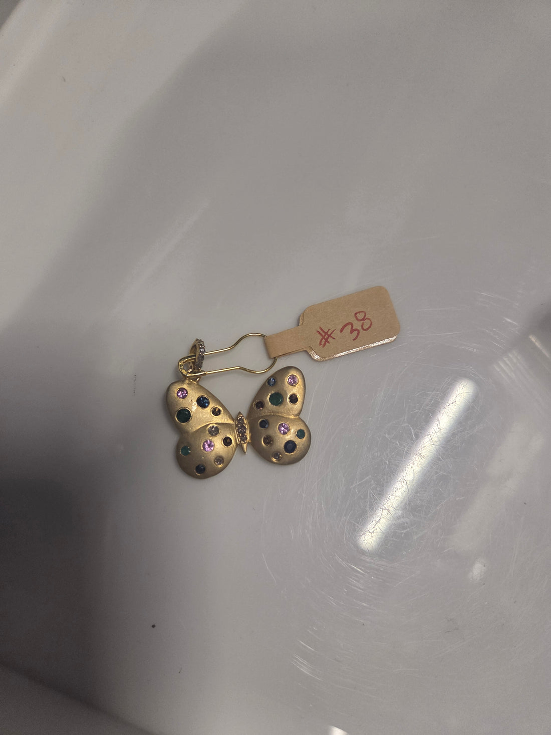 #38 MULTI BUTTERFLY - TOPAZ & GOLD VERMIEL