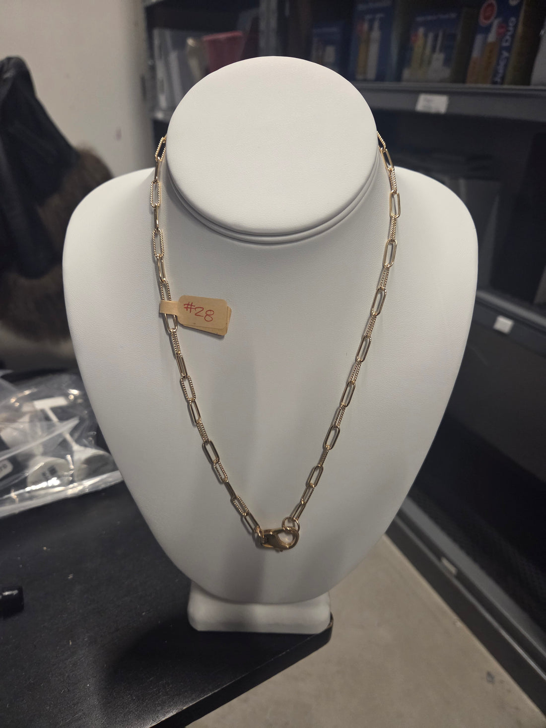 #28 TWIST MIX PAPER CLIP CHAIN GOLD OVERLAY