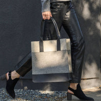 Jaunt Merino Wool Tote Granite, Heather White & Black