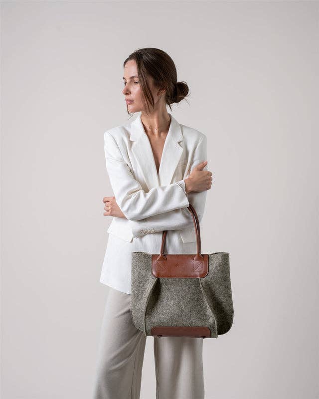 Frankie Merino Wool Midi - Ash Brown Sienna