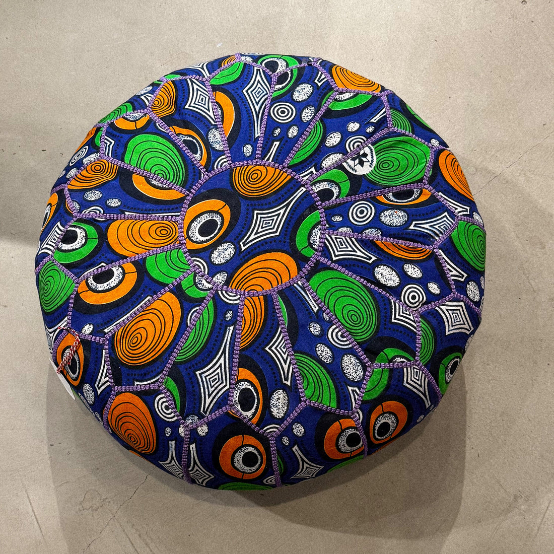 BLUE MOROCCAN FABRIC POUF