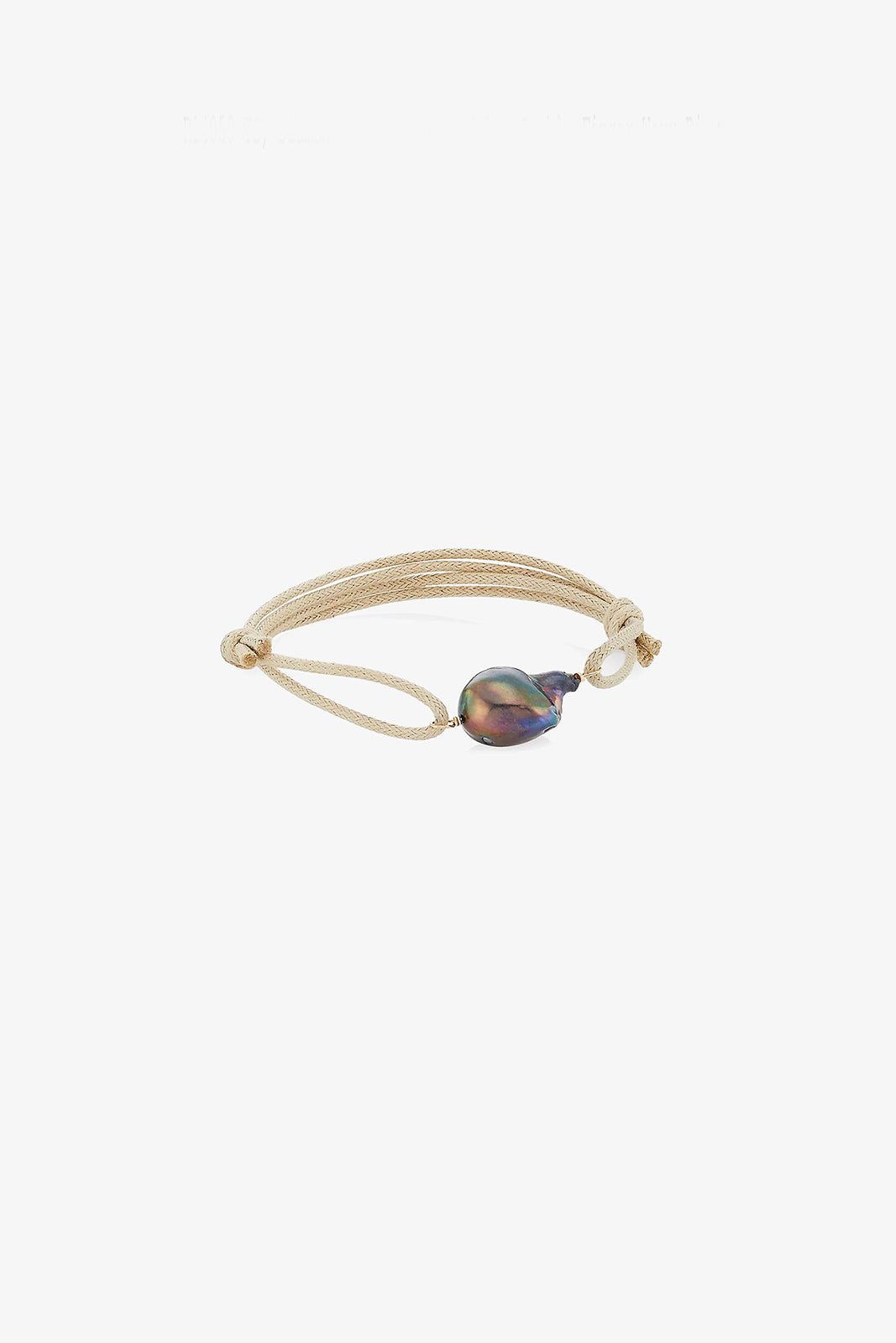 LUCA CORD BRACELET IN NATURAL WITH BLUE PEARL