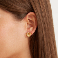 Gold Hibiscus Stud Earrings