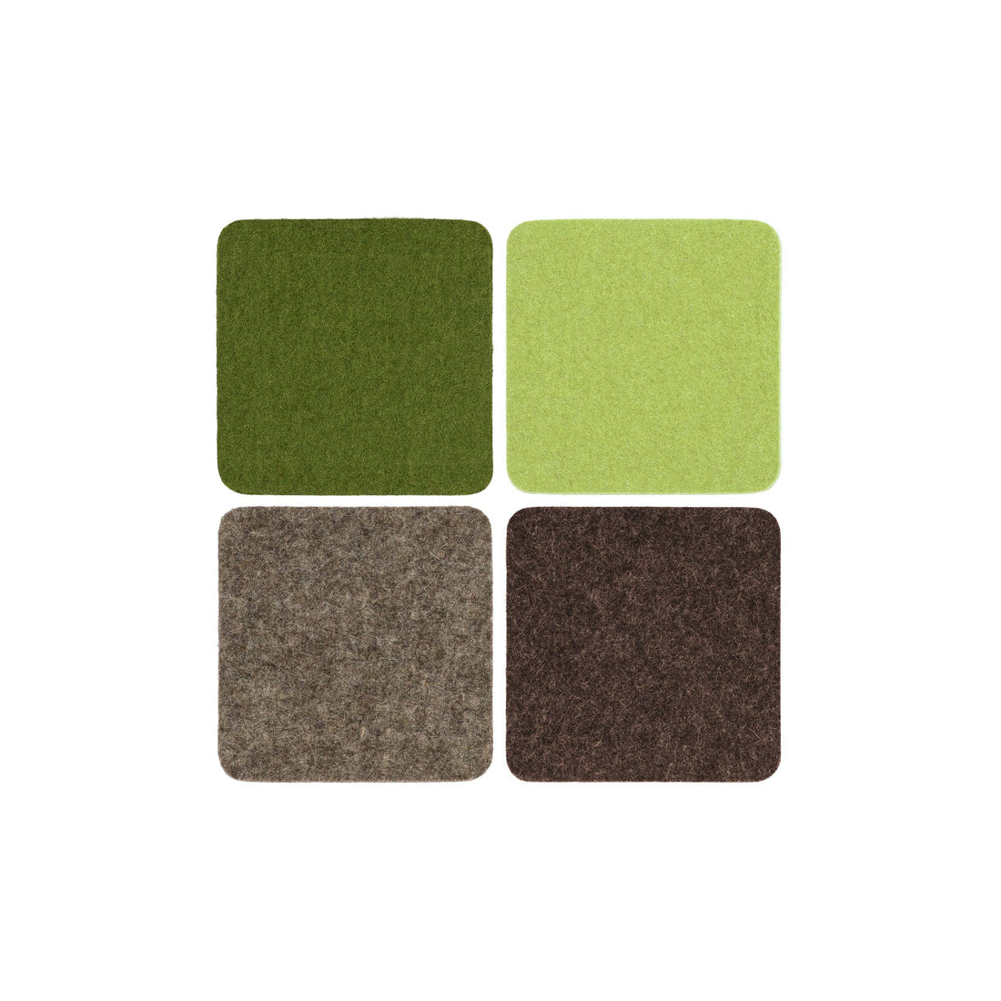 Bierfilzl Merino Wool Felt Square Coaster 4 Pack Forest
