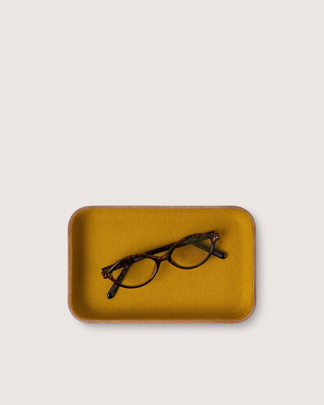 Kawabon Leather/Merino Wool Small Tray FLAX