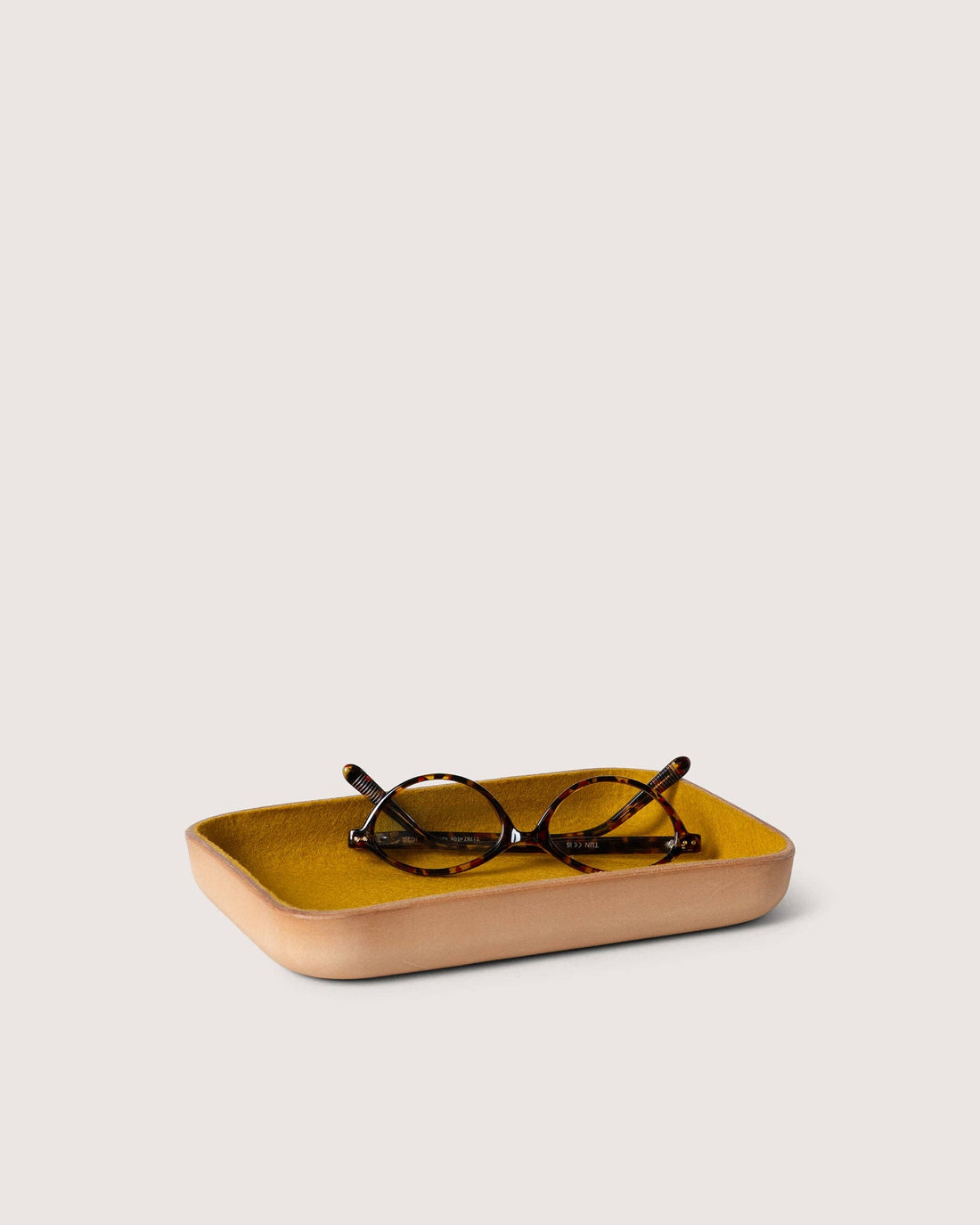 Kawabon Leather/Merino Wool Small Tray FLAX