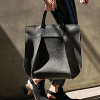 Frankie Merino Wool Tote in Charcoal