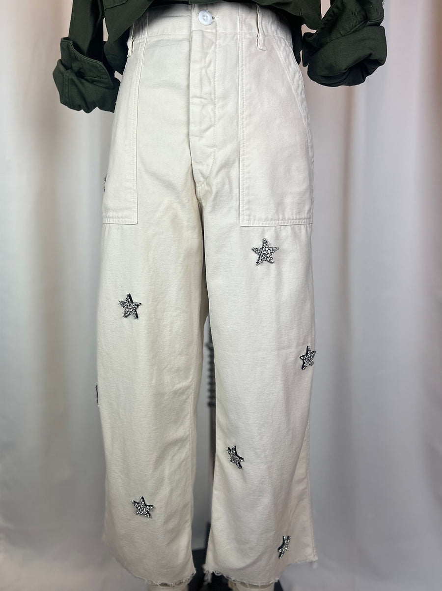 EMBELLISHED UTILITY PANTS C*