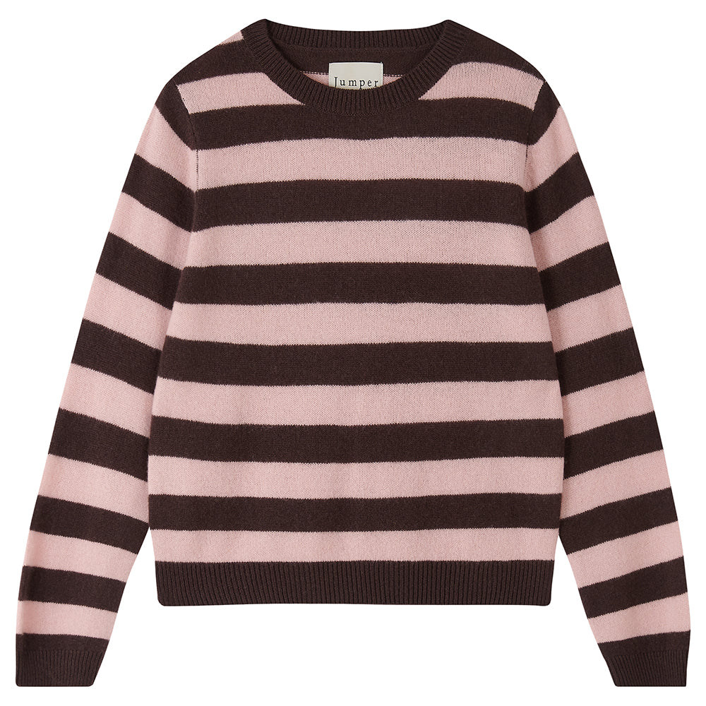 STRIPE CREWNECK CASHMERE SWEATER
