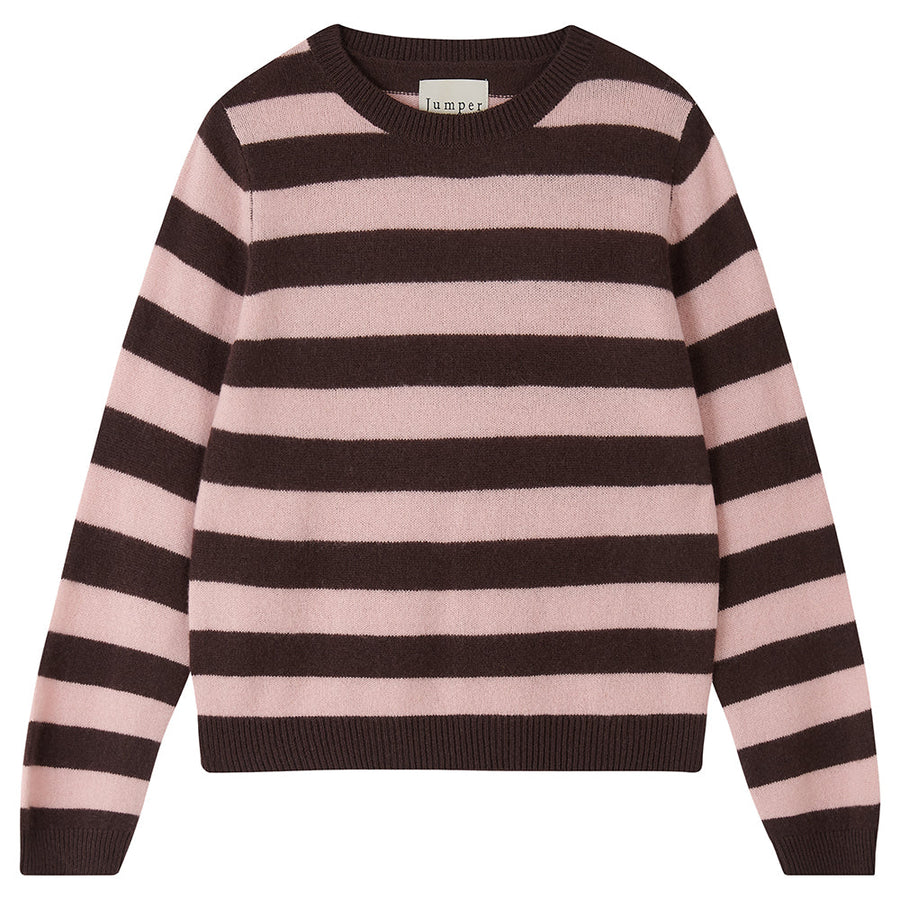 STRIPE CREWNECK CASHMERE SWEATER