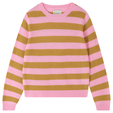 STRIPE CREWNECK CASHMERE SWEATER