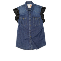 HANK RUFFLE DENIM SHIRT C*