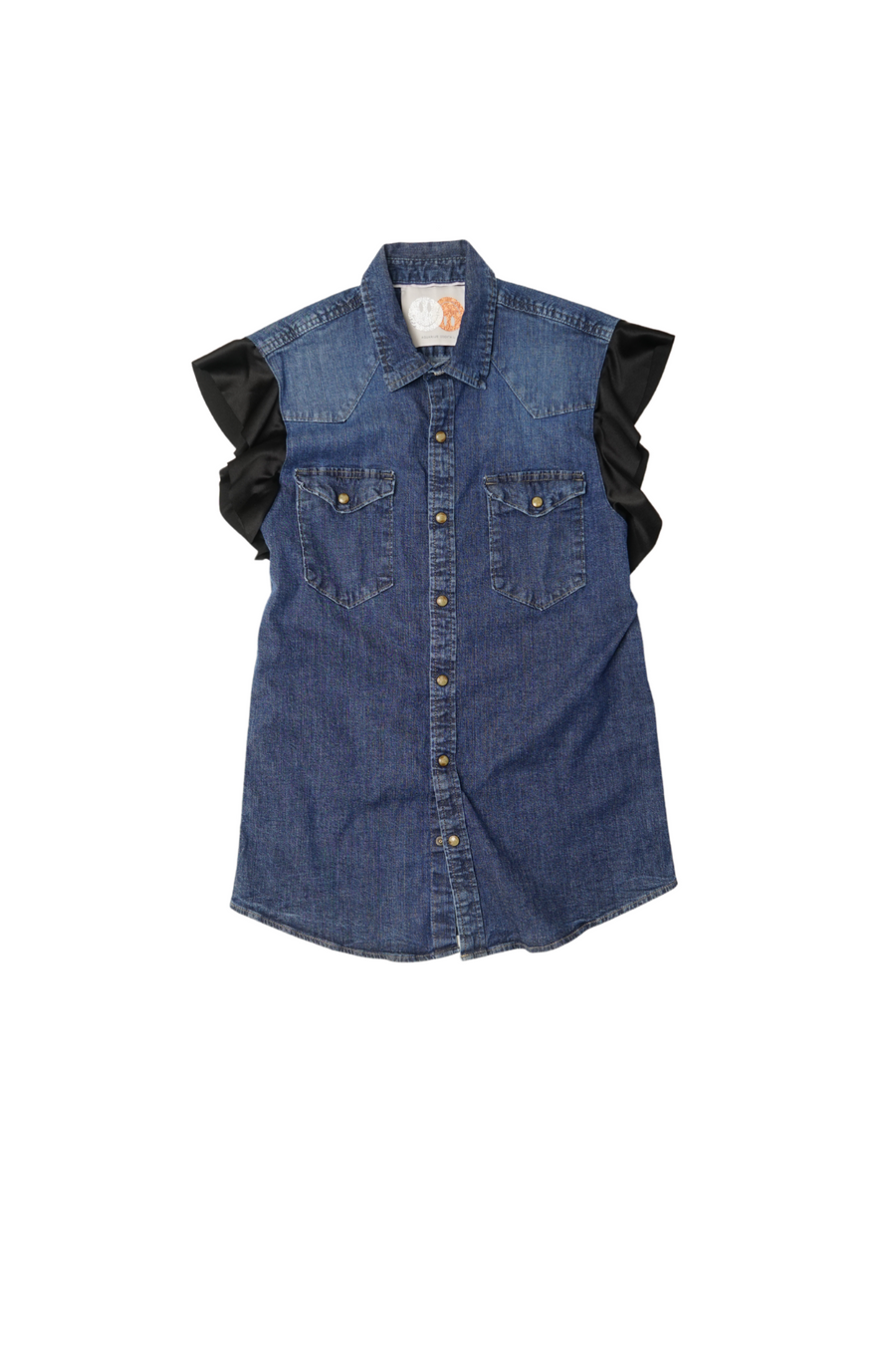 HANK RUFFLE DENIM SHIRT C*